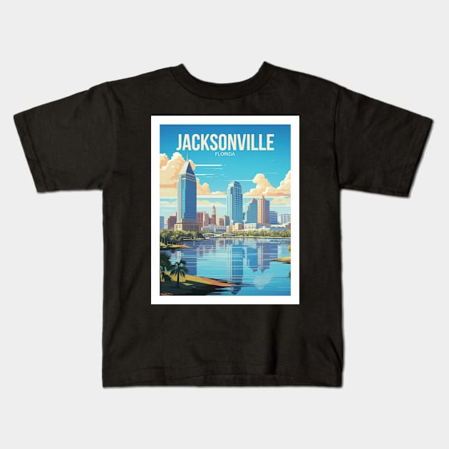 JACKSONVILLE Kids T-Shirt by MarkedArtPrints